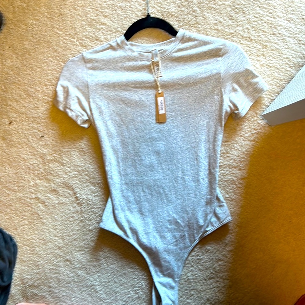 NWT skims heather grey cotton jersey bodysuit